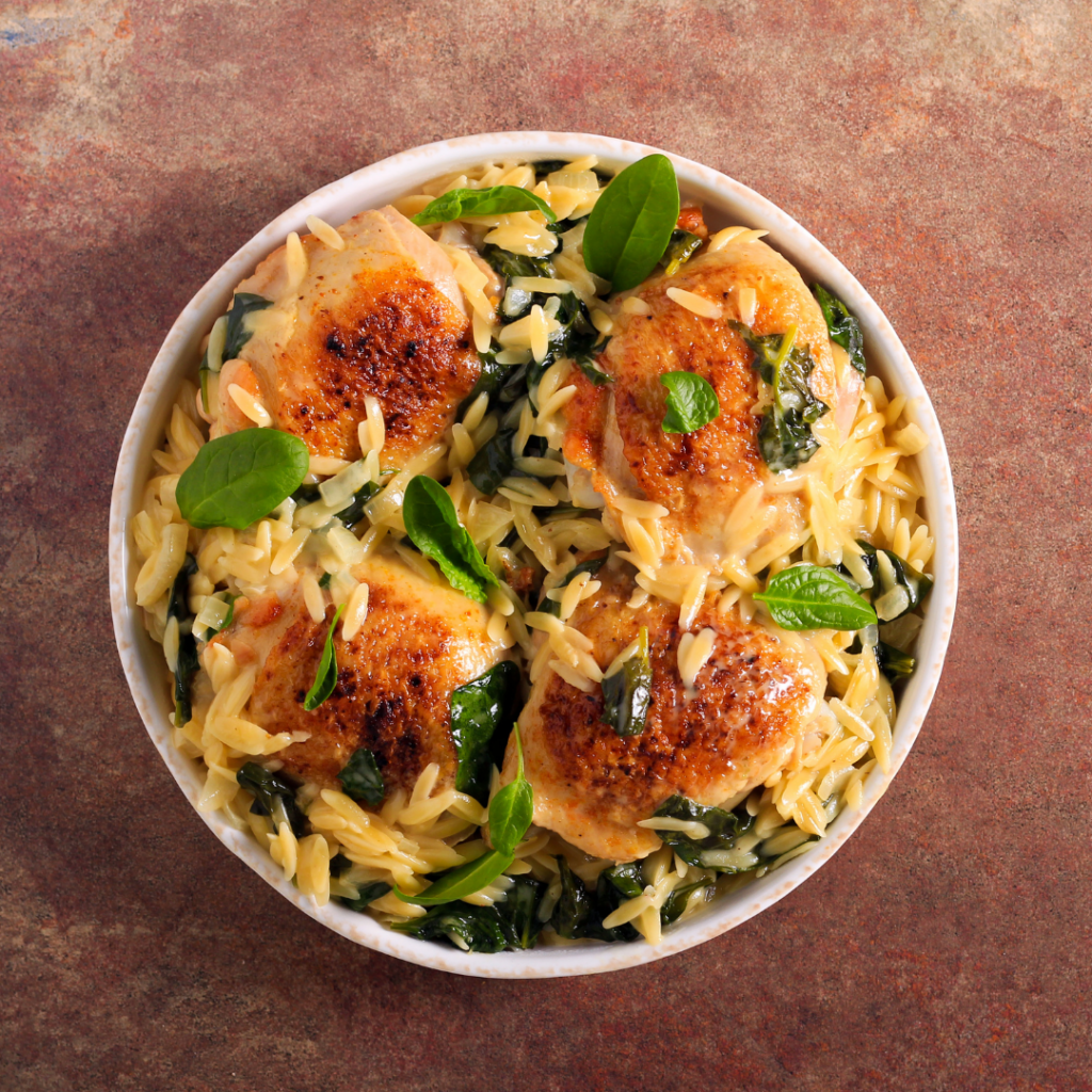 Healthy Eating Made Easy: Chicken Spinach Orzo